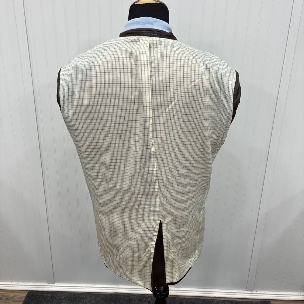 Lauren Ralph Lauren 50R Brown Faux Leather 2-Button Single-Vent Sports Coat